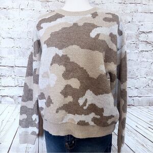 Lucky Brand camouflage wool blend sweater